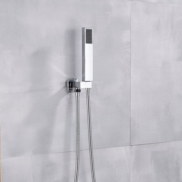 Douchette à main en acier inoxydable murale avec flexible