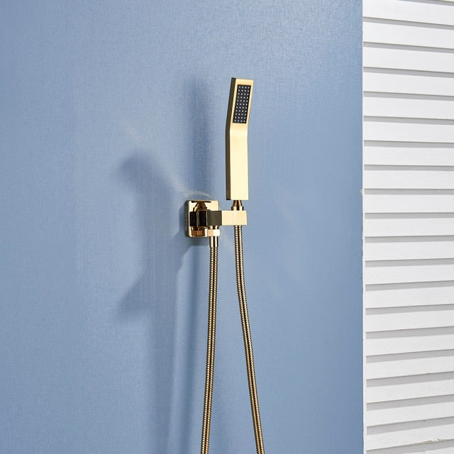 Douchette à main en acier inoxydable murale avec flexible