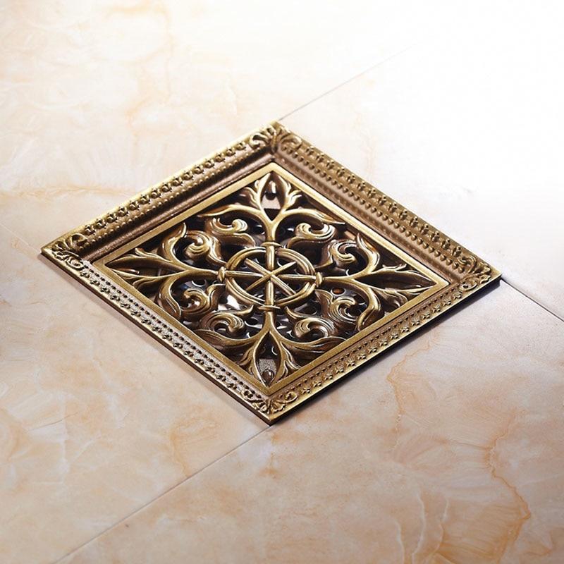Grille de bonde de douche de sol en laiton antique Index Bath pour salle de bains, demi-pouce