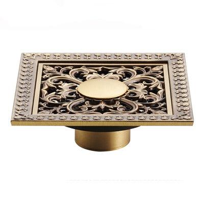 Grille de bonde de douche de sol en laiton antique Index Bath pour salle de bains, demi-pouce
