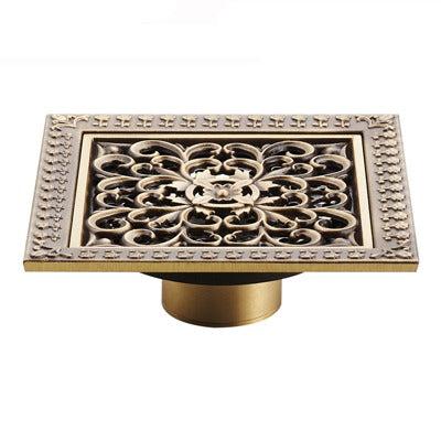 Grille de bonde de douche de sol en laiton antique Index Bath pour salle de bains, demi-pouce