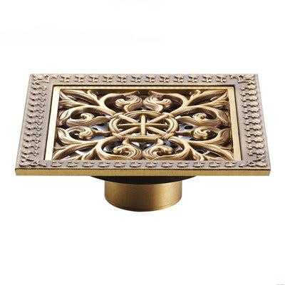 Grille de bonde de douche de sol en laiton antique Index Bath pour salle de bains, demi-pouce