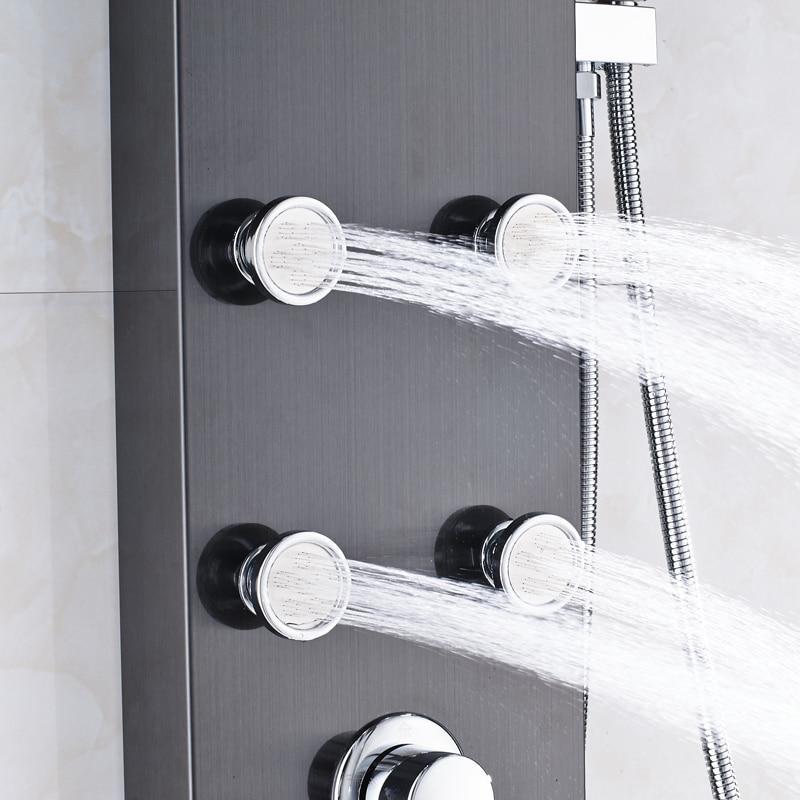 Panneau de douche Index Bath en acier inoxydable avec jets, mitigeur thermostatique et fonction pluie