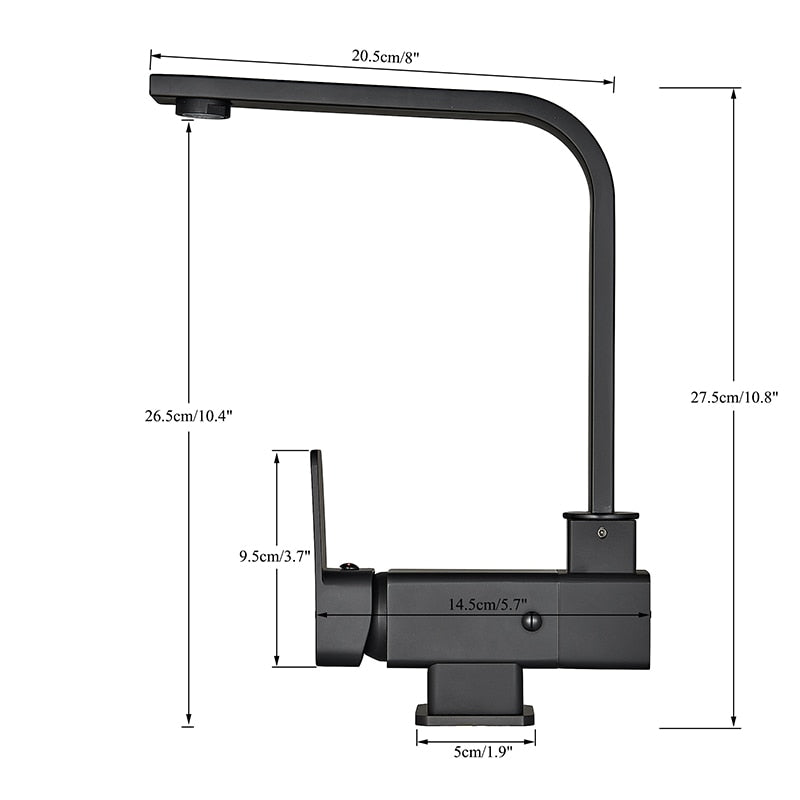 Robinet de cuisine rotatif Index Bath pliable, mitigeur à poignée unique