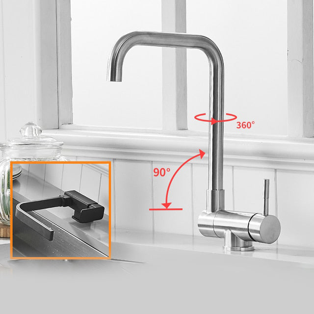 Robinet de cuisine rotatif Index Bath pliable, mitigeur à poignée unique