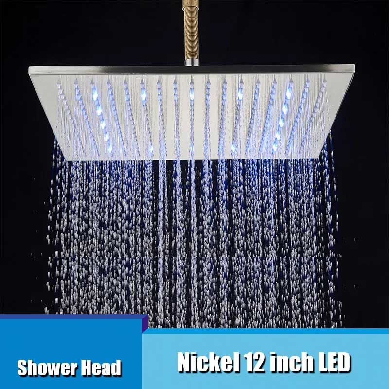 Pommeau de douche pluie LED Index Bath avec changement de température et douchette supérieure