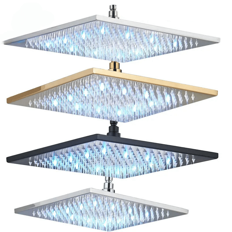 Pommeau de douche pluie LED Index Bath avec changement de température et douchette supérieure