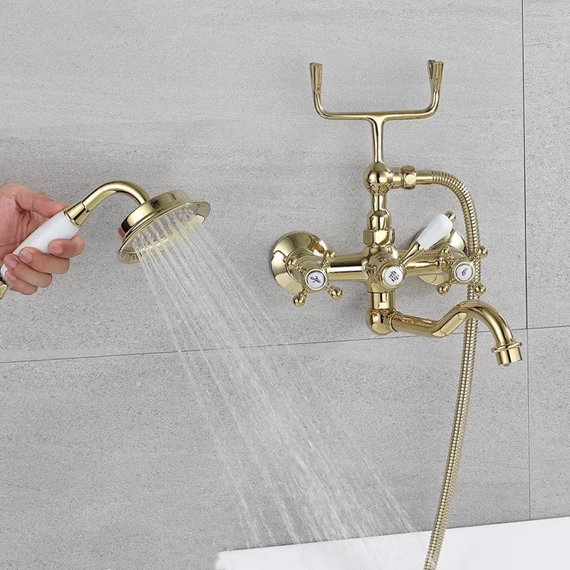 Robinet mitigeur de baignoire de luxe en laiton avec douchette