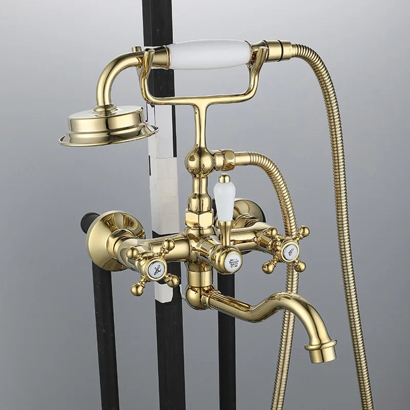 Robinet mitigeur de baignoire de luxe en laiton avec douchette