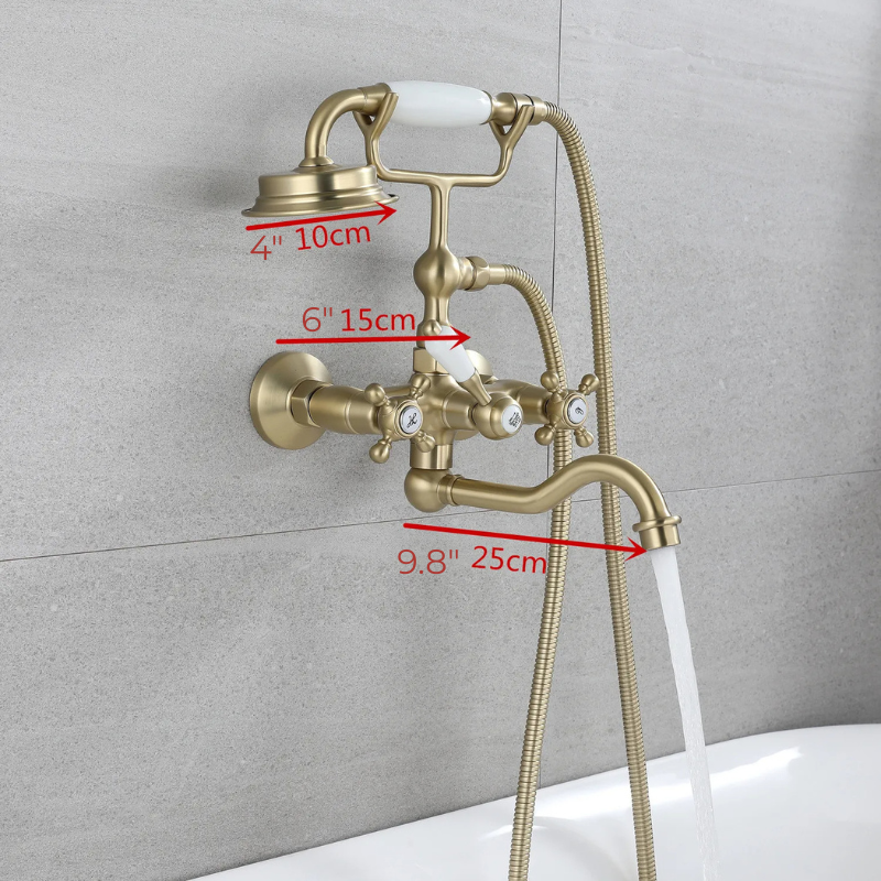 Robinet mitigeur de baignoire de luxe en laiton avec douchette
