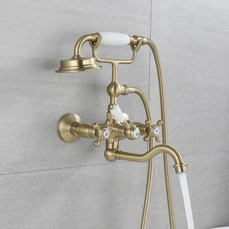 Robinet mitigeur de baignoire de luxe en laiton avec douchette