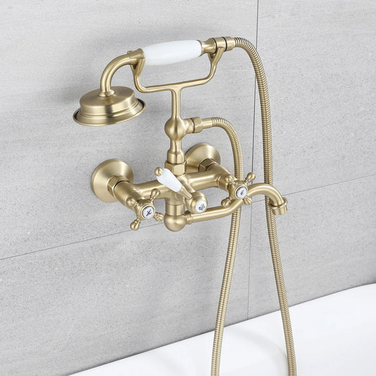 Robinet mitigeur de baignoire de luxe en laiton avec douchette