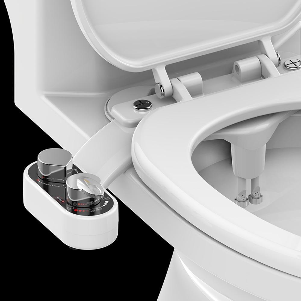 Kit de bidet portable pour abattant de toilettes, sans électricité, avec eau fraîche et double buse