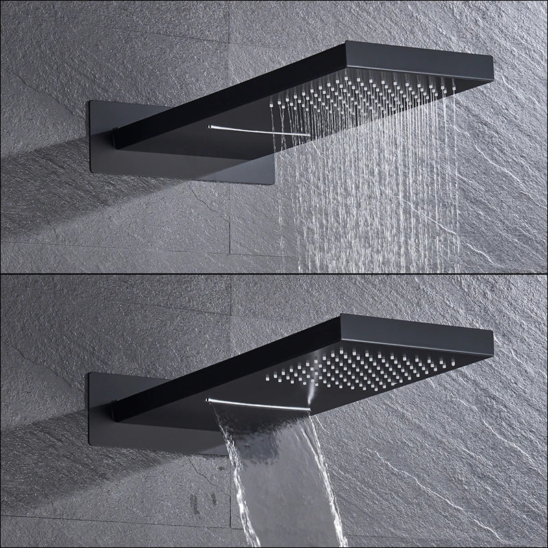 Pommeau de douche pluie cascade avec mitigeur thermostatique à trois voies pour salle de bains