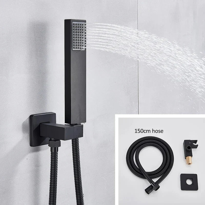 Pommeau de douche pluie cascade avec mitigeur thermostatique à trois voies pour salle de bains