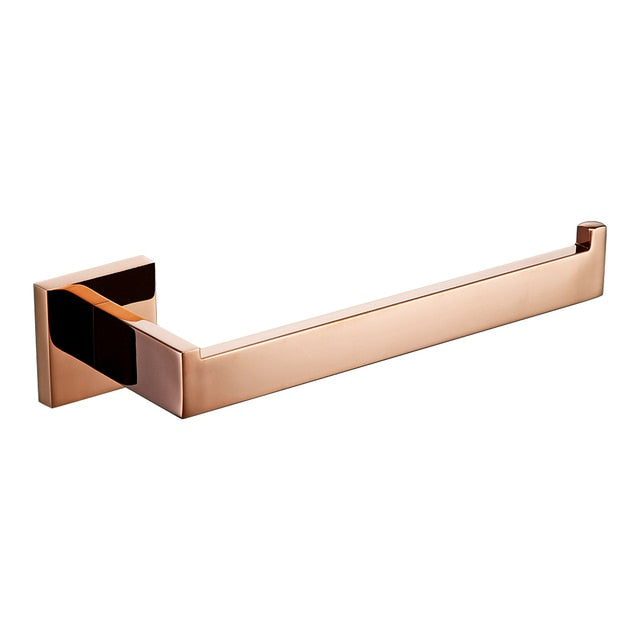 Ensemble d'accessoires de salle de bains moderne en or rose avec porte-papier toilette et crochet pour peignoir