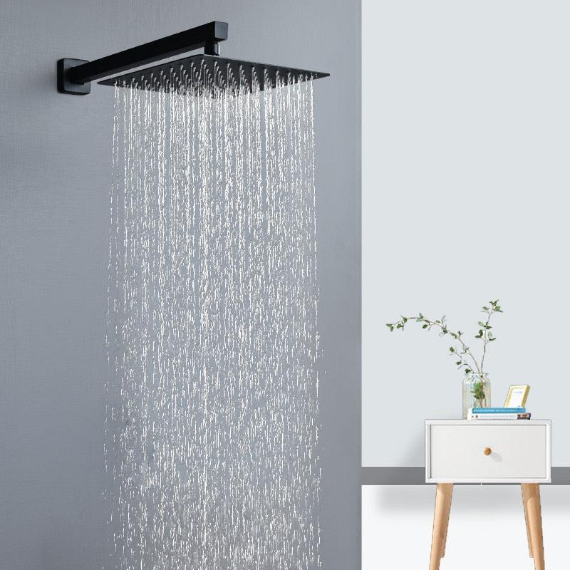 Pommeau de douche pluie rond et carré ultrafin Index Bath, accessoire moderne pour salle de bains