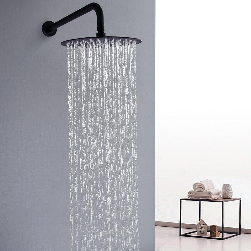 Pommeau de douche pluie rond et carré ultrafin Index Bath, accessoire moderne pour salle de bains