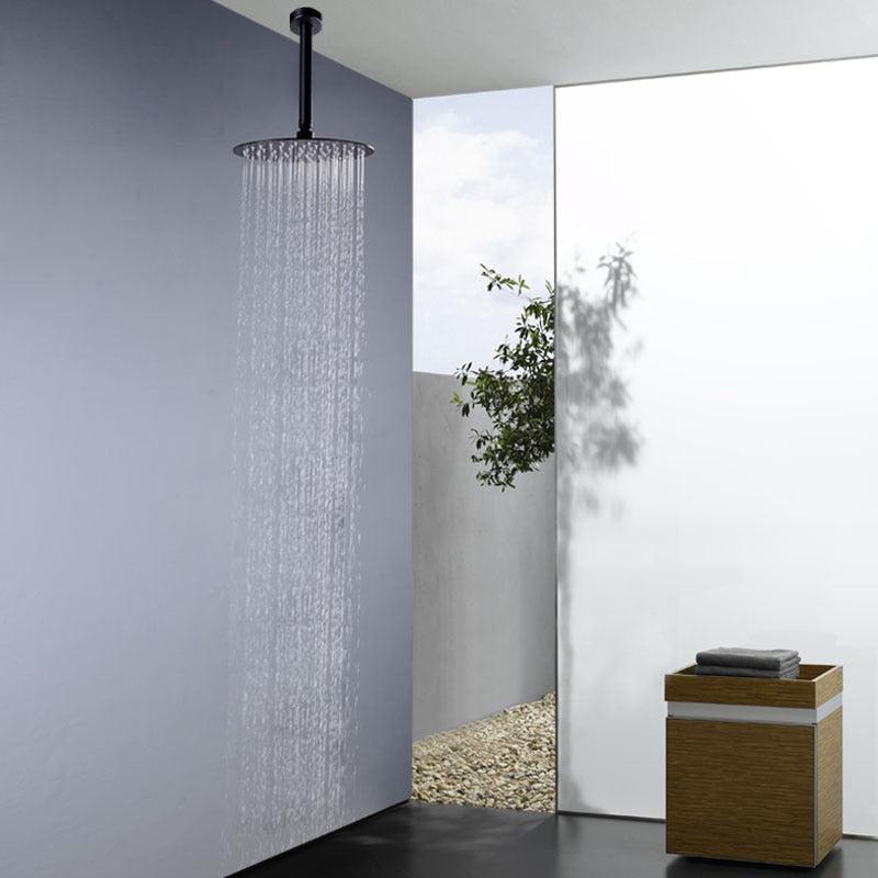 Pommeau de douche pluie rond et carré ultrafin Index Bath, accessoire moderne pour salle de bains