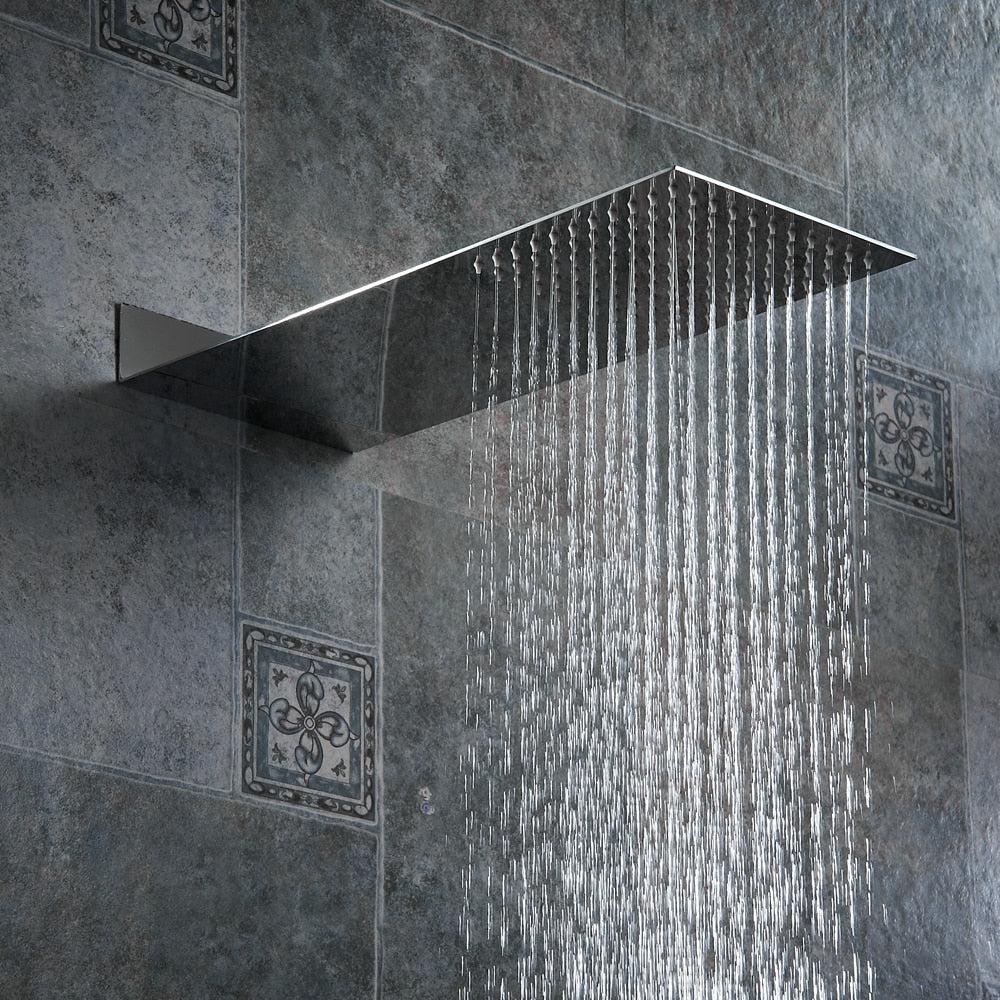Pommeau de douche pluie haute pression Index Bath en laiton massif, finition miroir