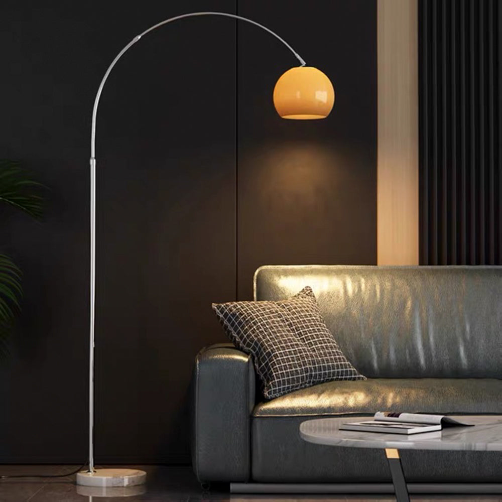 Mira Lampadaire Dôme Moderne Métal/Marbre/Acrylique Blanc/Orange Salon - Neutralighting