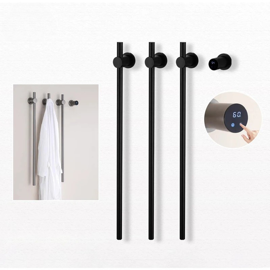 Porte-serviettes chauffant électrique en acier inoxydable avec commande tactile intelligente