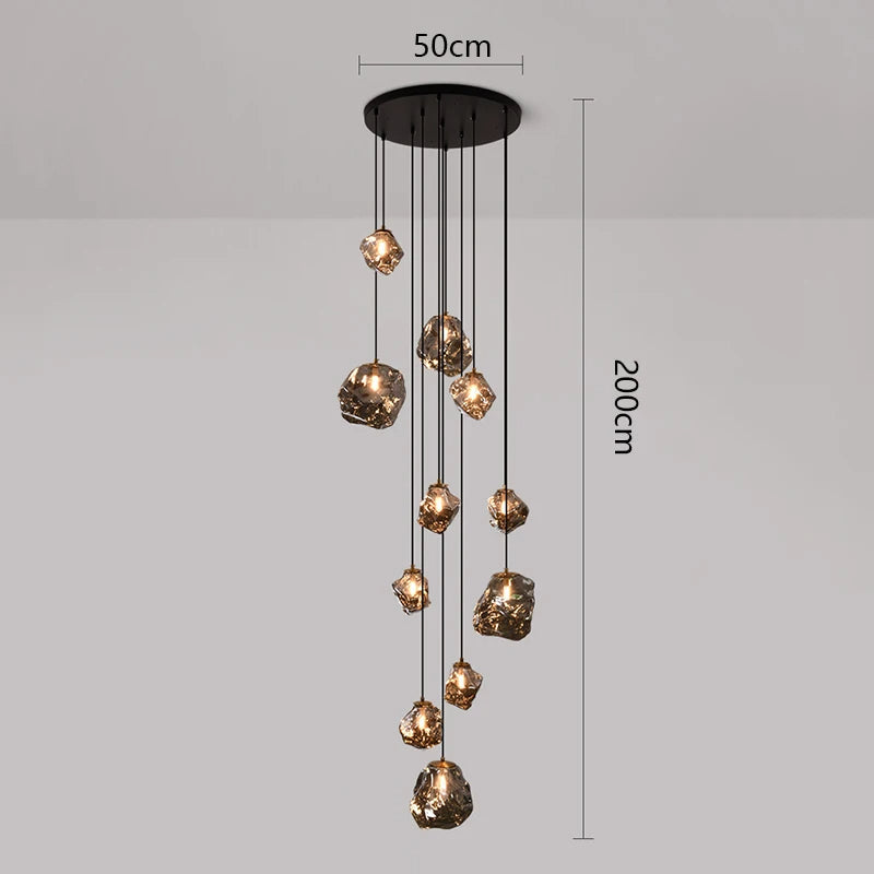Lustre d'Escalier Nordique Élégant Pour Grands Espaces Intérieurs