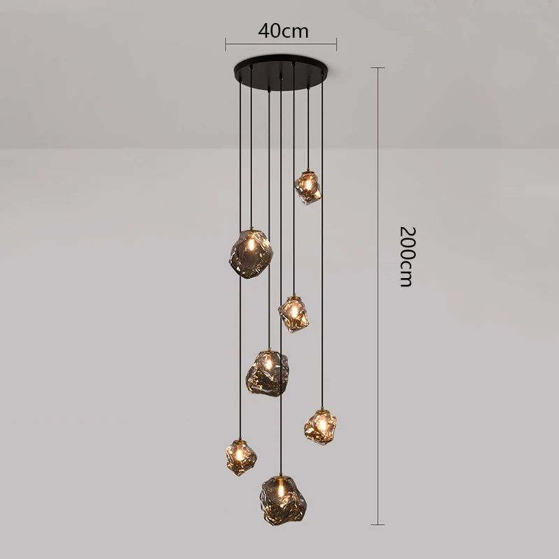Lustre d'Escalier Nordique Élégant Pour Grands Espaces Intérieurs