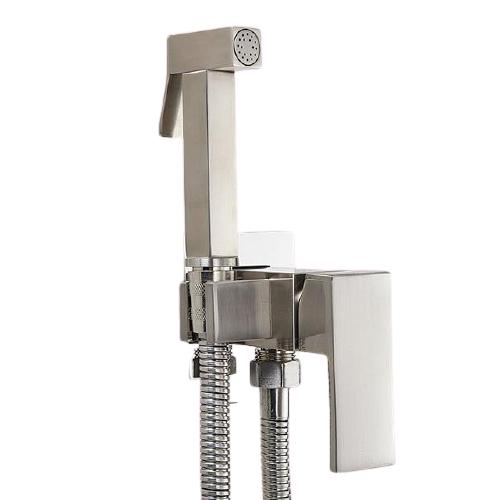 Kit de douchette pour bidet en laiton massif avec tête de pulvérisation carrée et robinet, nettoyage à main