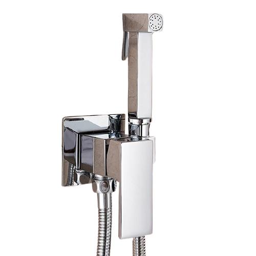 Kit de douchette pour bidet en laiton massif avec tête de pulvérisation carrée et robinet, nettoyage à main