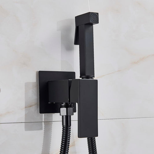 Kit de douchette pour bidet en laiton massif avec tête de pulvérisation carrée et robinet, nettoyage à main