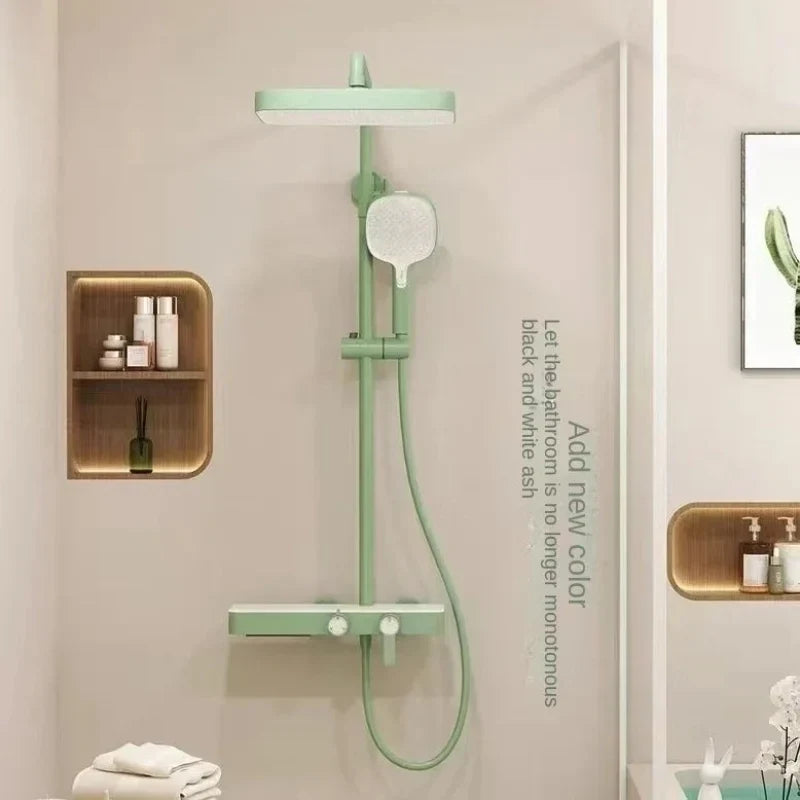 Ensemble de robinet de douche haut de gamme pour salle de bains, en acier inoxydable, aux couleurs attrayantes