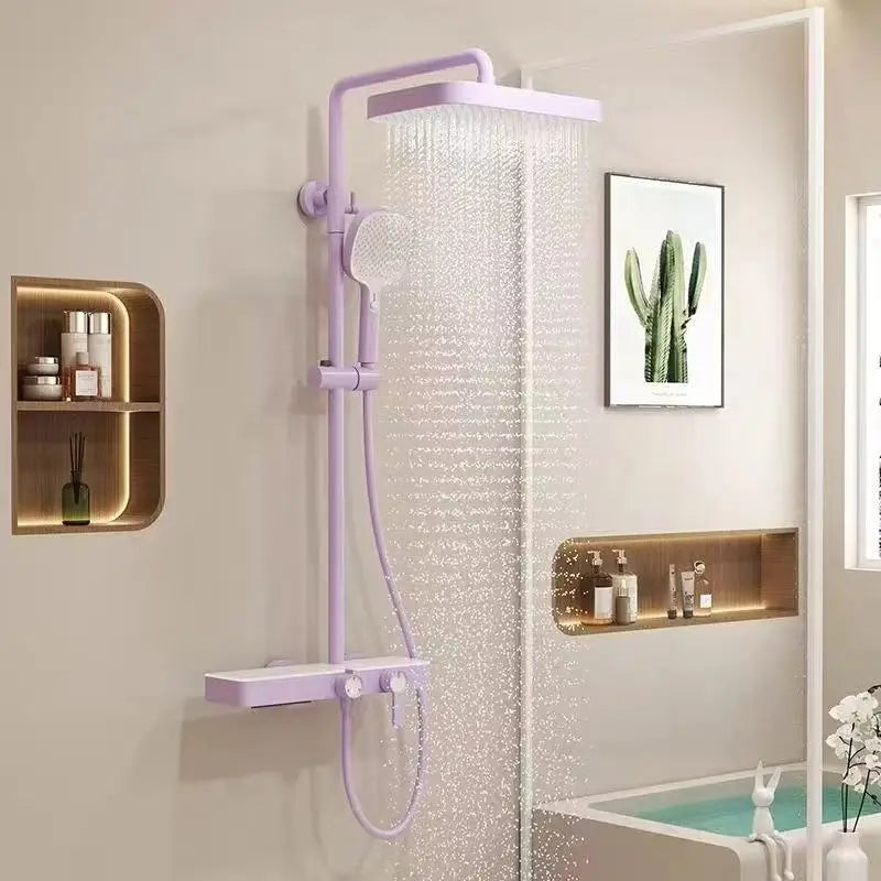 Ensemble de robinet de douche haut de gamme pour salle de bains, en acier inoxydable, aux couleurs attrayantes