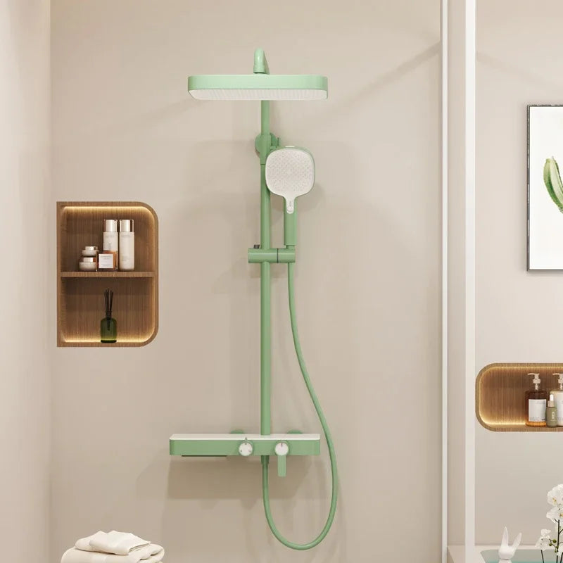 Ensemble de robinet de douche haut de gamme pour salle de bains, en acier inoxydable, aux couleurs attrayantes