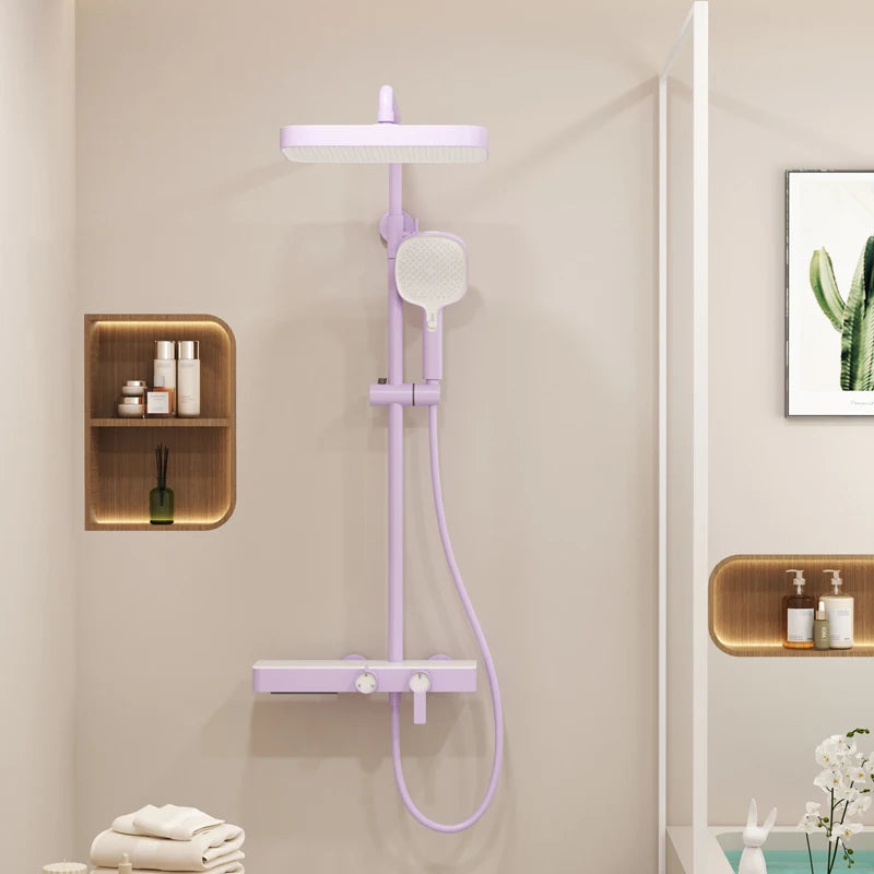 Ensemble de robinet de douche haut de gamme pour salle de bains, en acier inoxydable, aux couleurs attrayantes
