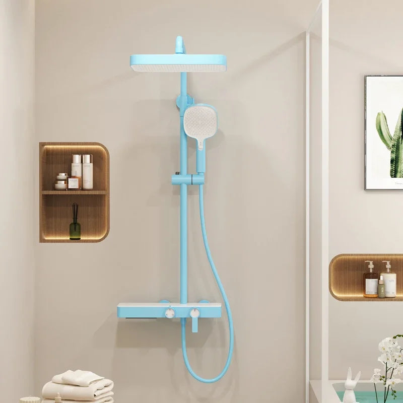 Ensemble de robinet de douche haut de gamme pour salle de bains, en acier inoxydable, aux couleurs attrayantes