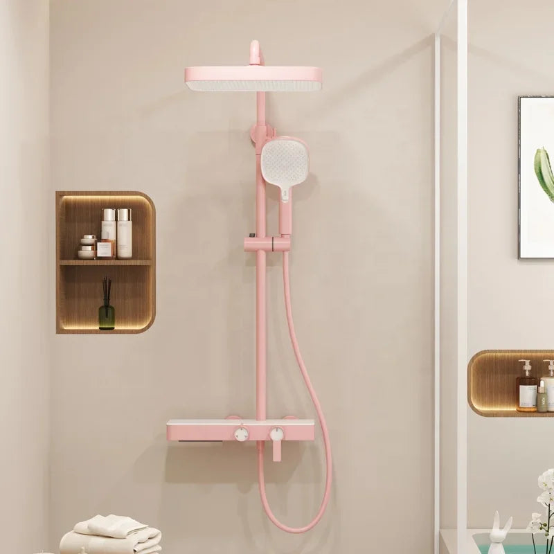 Ensemble de robinet de douche haut de gamme pour salle de bains, en acier inoxydable, aux couleurs attrayantes