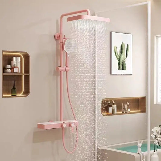 Ensemble de robinet de douche haut de gamme pour salle de bains, en acier inoxydable, aux couleurs attrayantes