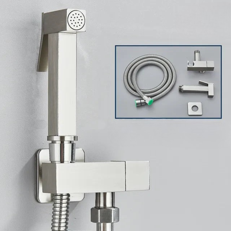 Robinet douchette de bidet portatif en acier inoxydable pour toilettes, destiné à la salle de bains