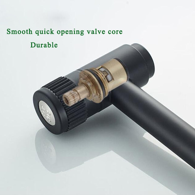 Robinet noir en acier inoxydable pour extérieur, jardin, cuisine ou évier de salle de bains