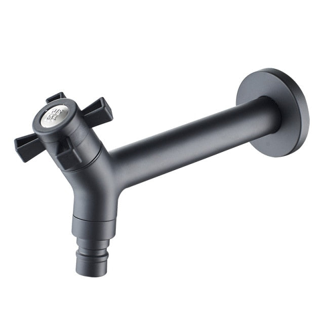 Robinet noir en acier inoxydable pour extérieur, jardin, cuisine ou évier de salle de bains