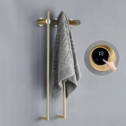 Porte-serviettes chauffant de salle de bains en acier inoxydable avec minuterie intelligente