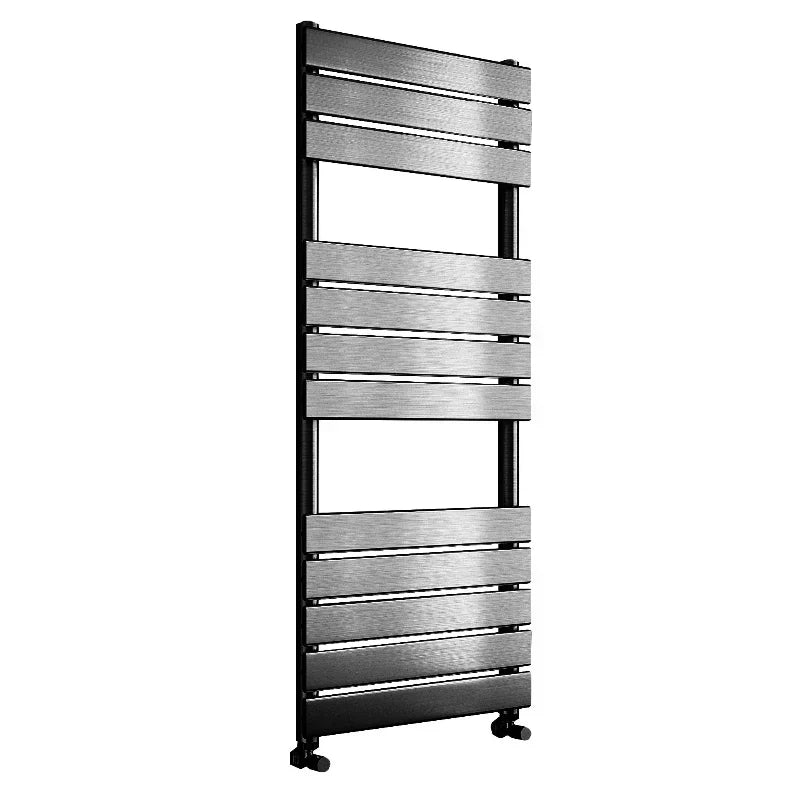 Porte-serviettes chauffant Sun D2 en acier brossé pour salle de bains moderne haut de gamme