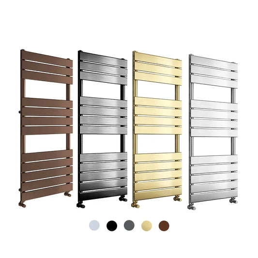 Porte-serviettes chauffant Sun D2 en acier brossé pour salle de bains moderne haut de gamme