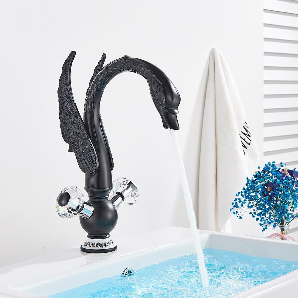 Robinet de lavabo Swan, mitigeur de salle de bains au design pour vasque