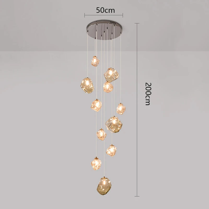 Lustre d'Escalier Nordique Élégant Pour Grands Espaces Intérieurs