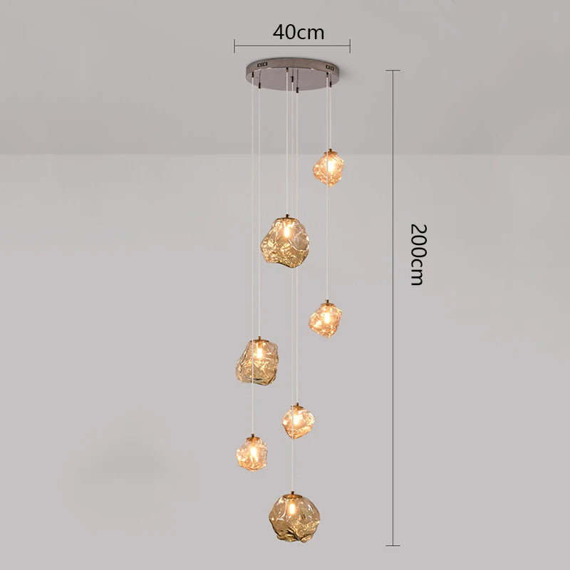 Lustre d'Escalier Nordique Élégant Pour Grands Espaces Intérieurs