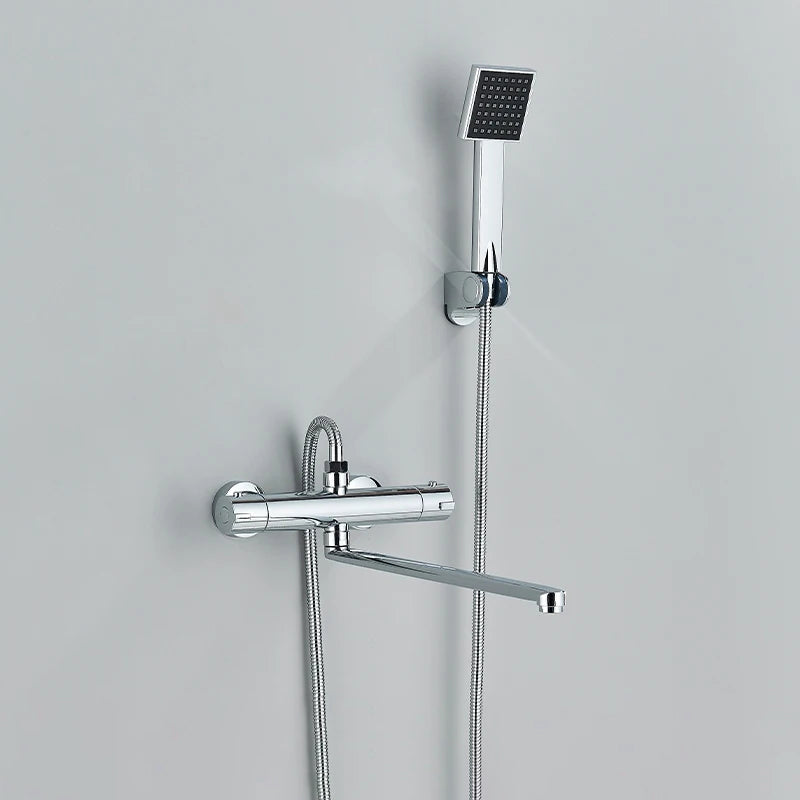 Robinet thermostatique de douche avec vanne mitigeuse de baignoire et poignée