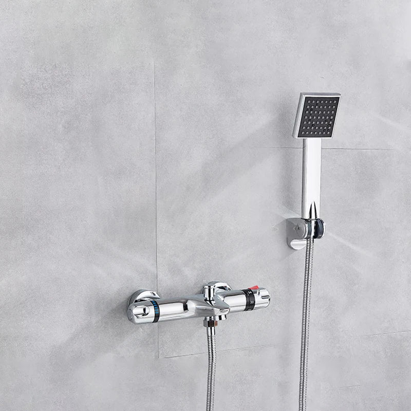 Robinet thermostatique de douche avec vanne mitigeuse de baignoire et poignée