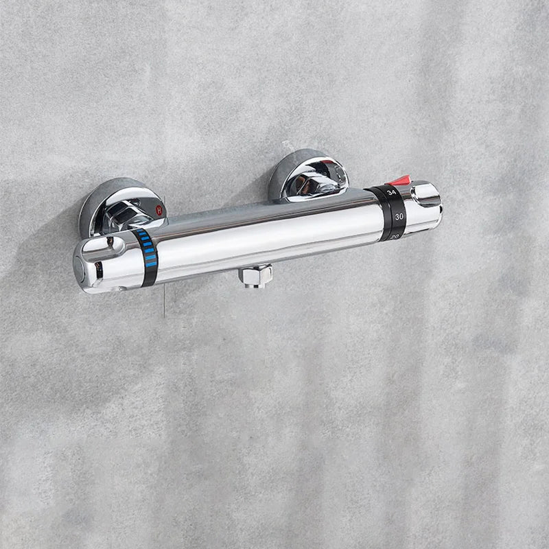 Robinet thermostatique de douche avec vanne mitigeuse de baignoire et poignée